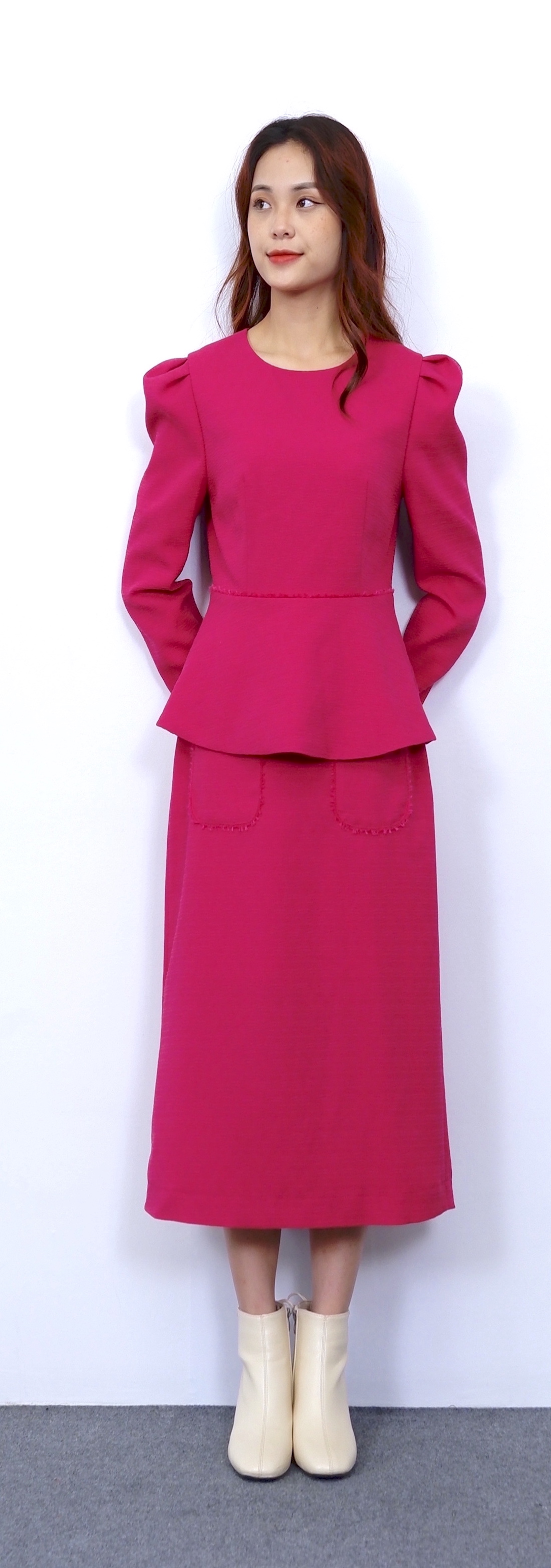 Áo dài tay pink-A81222