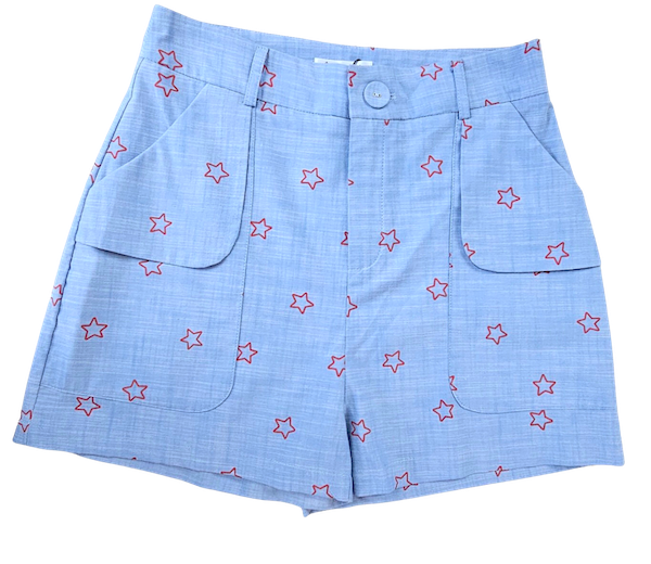 Quần short Linen hoạ tiết sao-Q1923