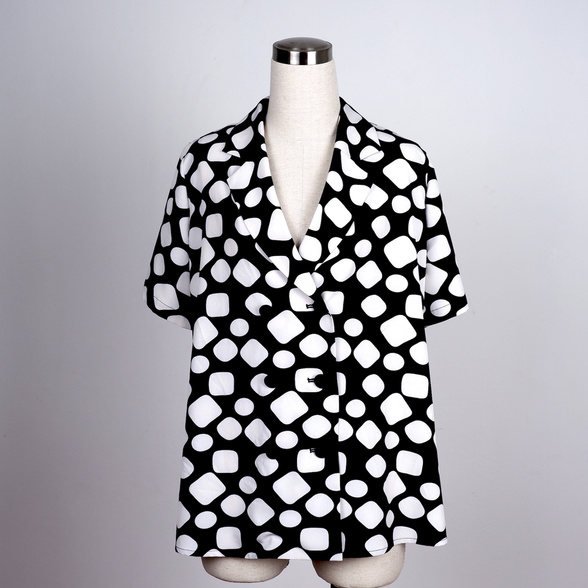 Áo nữ cộc tay cổ vest-A4