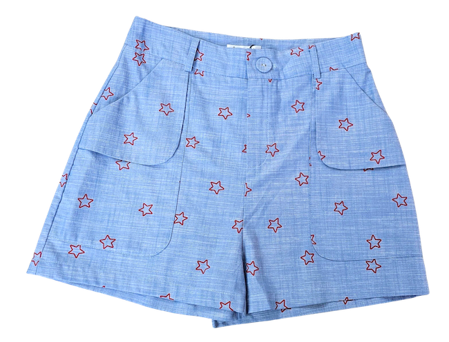 Quần short Linen hoạ tiết sao-Q1923