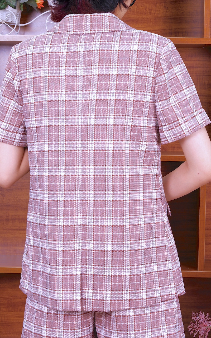 Vest kẻ cộc tay