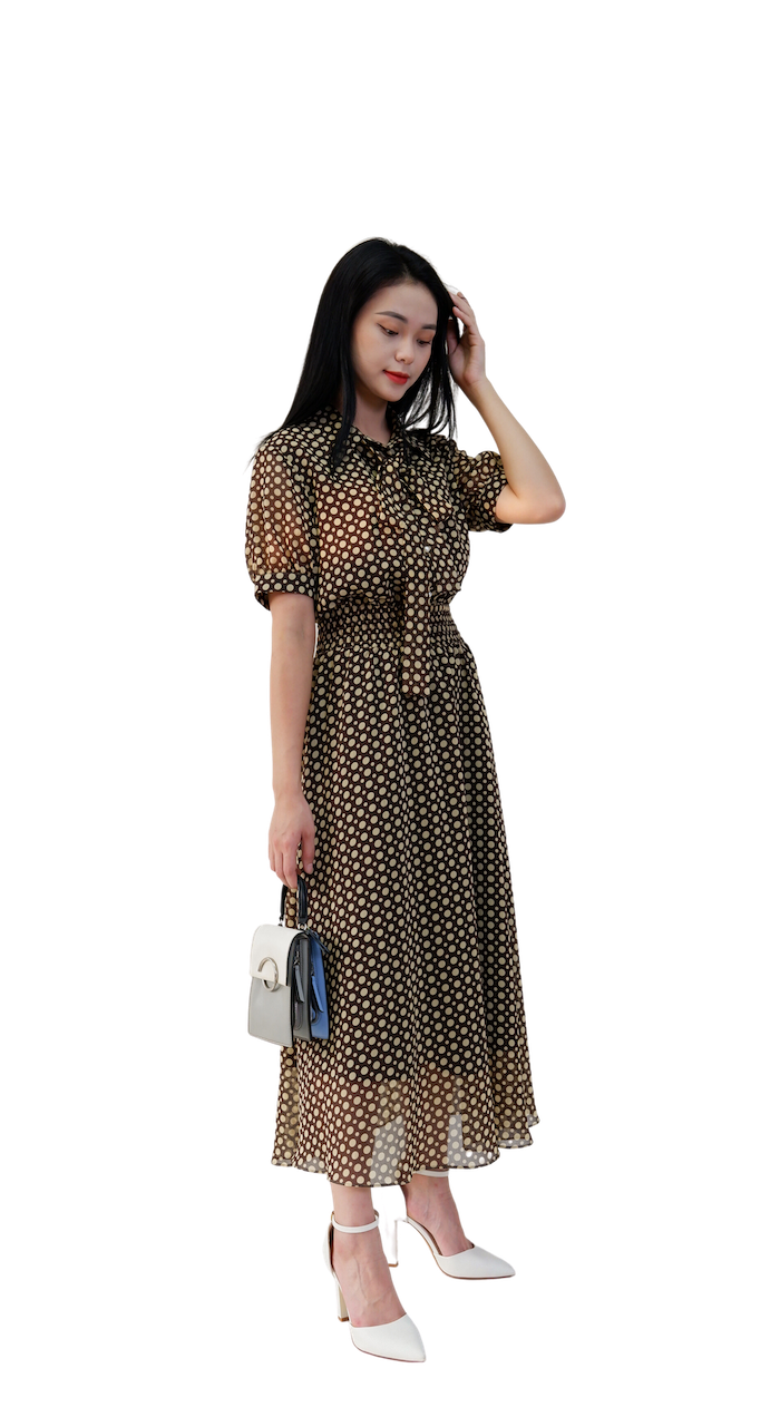 Đầm voan chấm bi-VLT2923