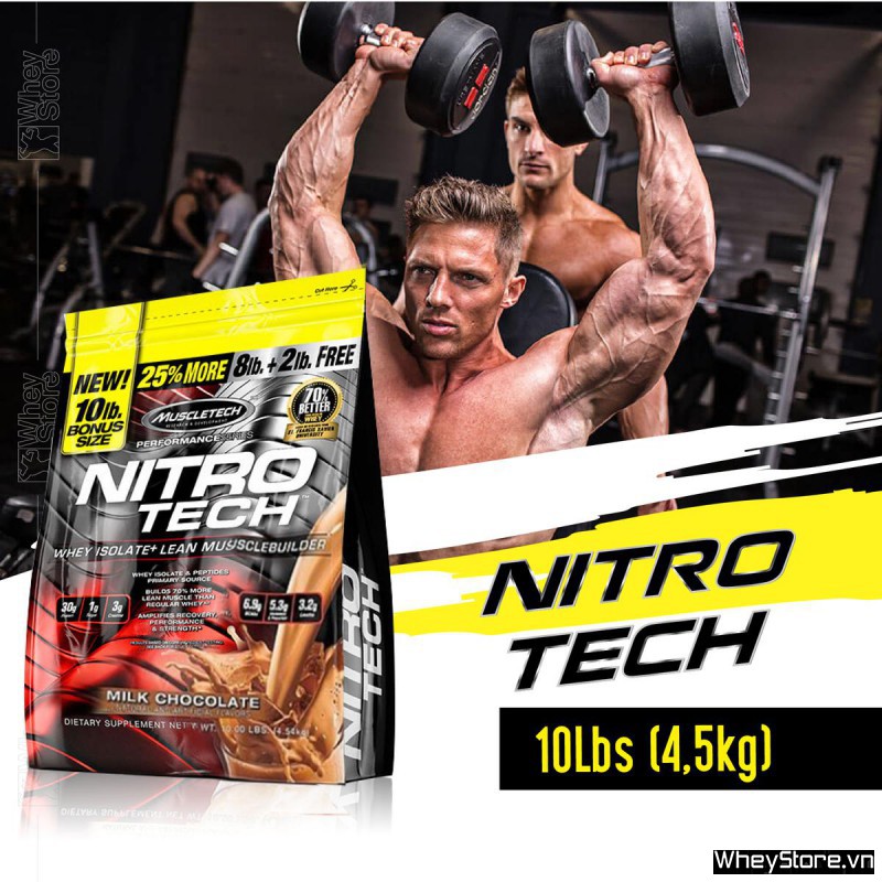 NITRO TECH 10LBS – GIÁ KHÔNG MẮC CÒN THÊM BÌNH LẮC INOX