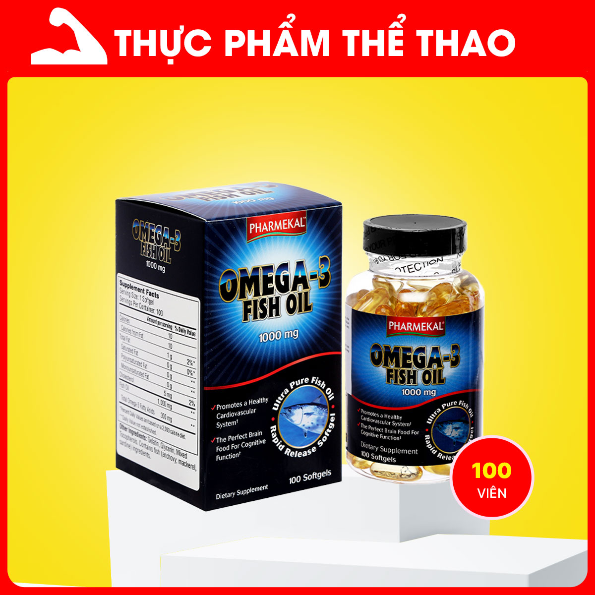 Pharmekal Omega-3 Fish Oil 1000mg (100v)