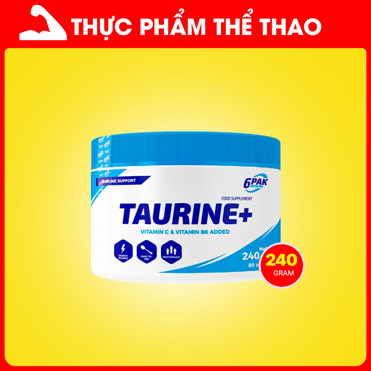 6PAK TAURINE 240g (DATE T10/2025)