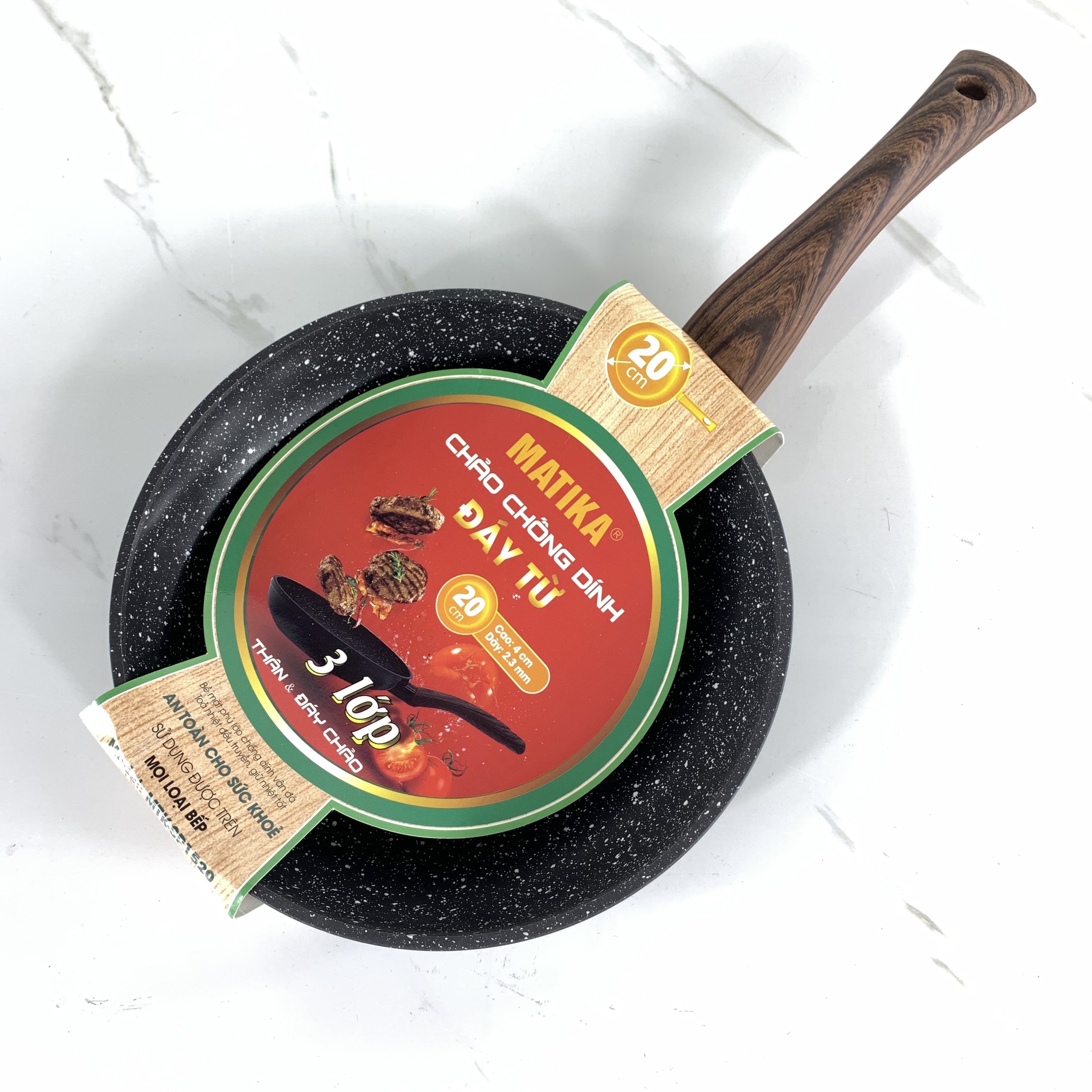 Chảo chống dính đáy từ Matika MTK-SP1520 size 20cm