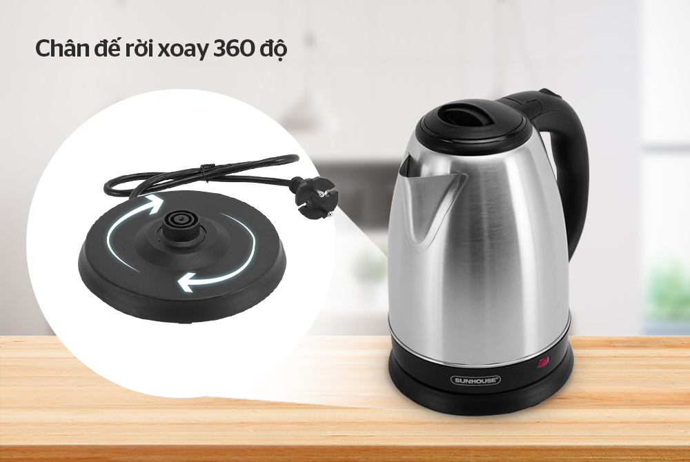 Ấm siêu tốc Sunhouse inox SHD1182 1,8L