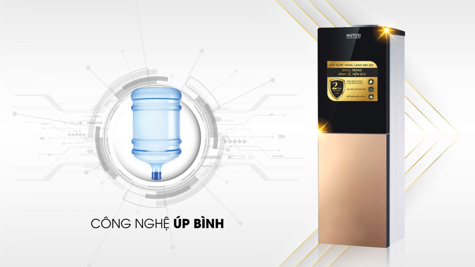 Cây nước nóng lạnh Mutosi MD203