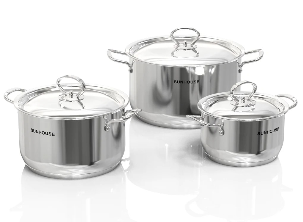 Bộ nồi inox 304 5 đáy SUNHOUSE SHG503 3 nồi