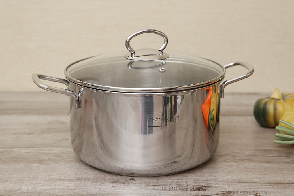 Nồi inox lẻ Five Star 3 đáy size 24cm FSN24IN002