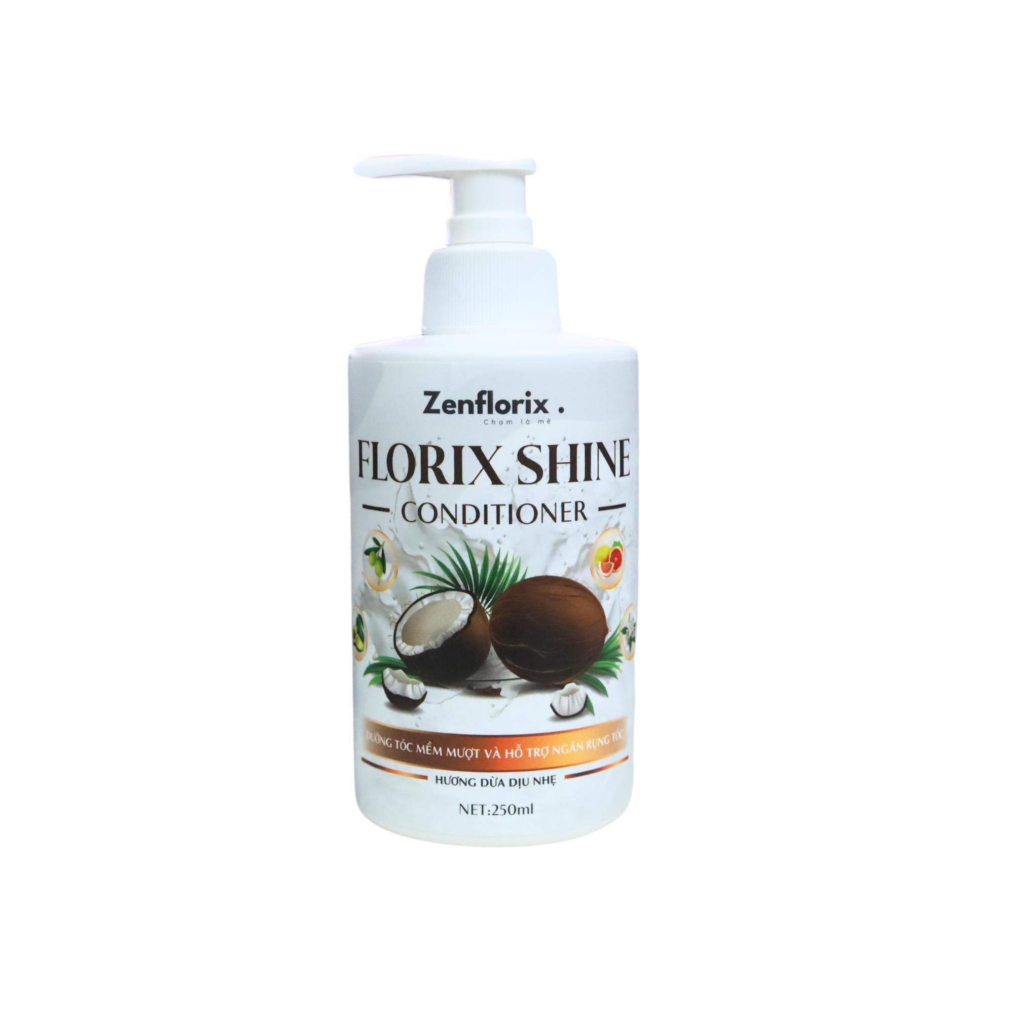 Zenflorix Dầu xả Florix Shine hỗ trợ dưỡng tóc mềm mượt giúp ngăn rụng tóc dầu  gội