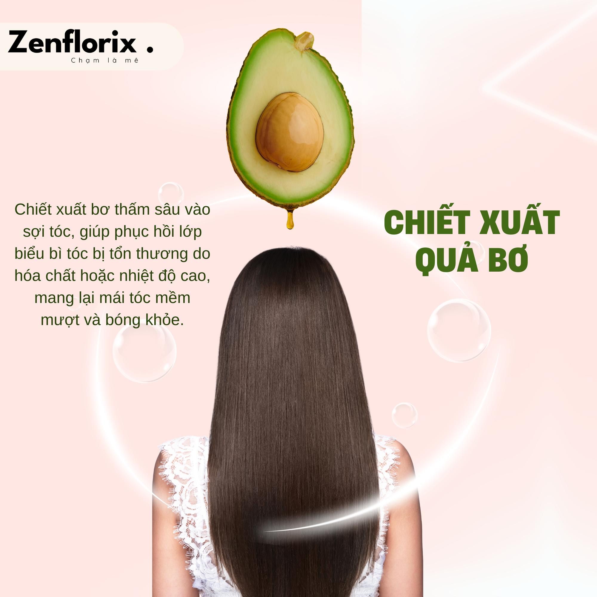 Zenflorix Dầu xả Florix Shine hỗ trợ dưỡng tóc mềm mượt giúp ngăn rụng tóc dầu  gội