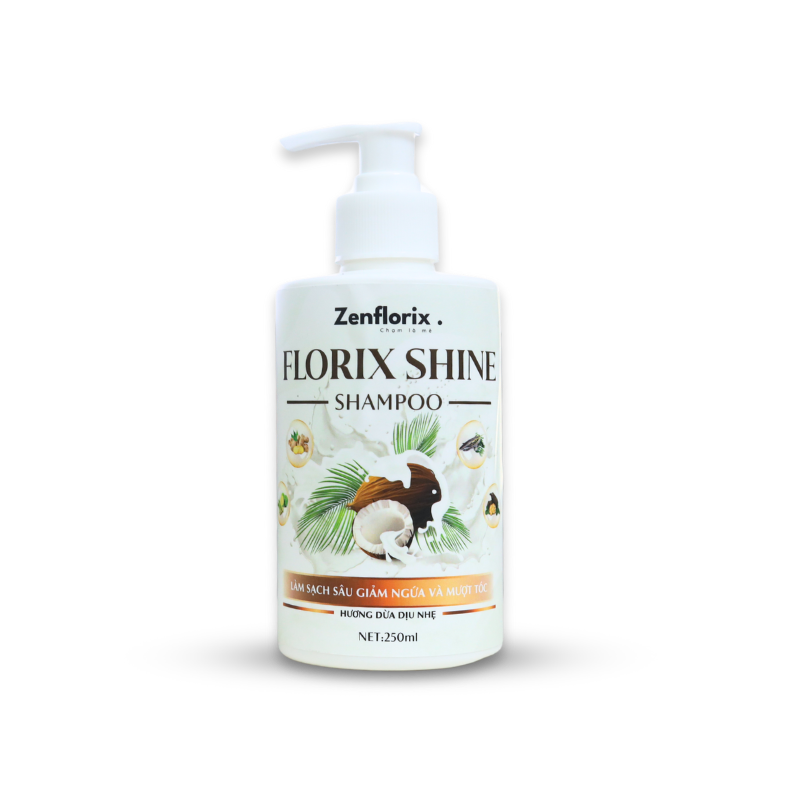 Zenflorix Dầu gội Florix Shine hỗ trợ làm sạch gàu và giảm ngứa da đầu dầu  gội