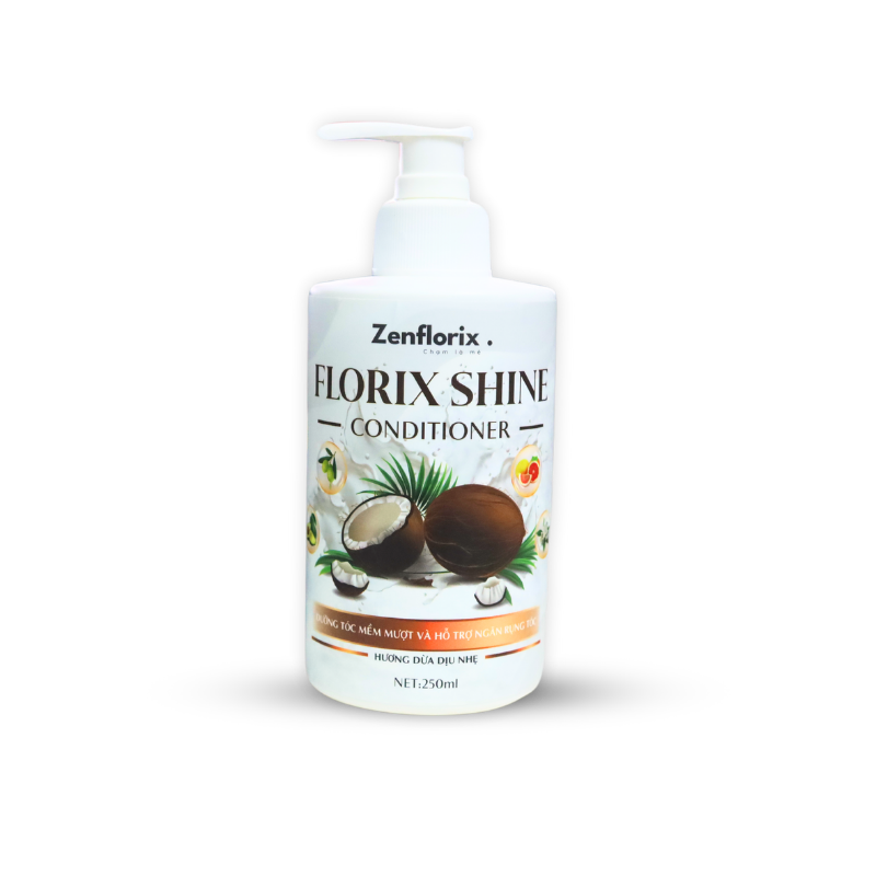 Zenflorix Dầu xả Florix Shine hỗ trợ dưỡng tóc mềm mượt giúp ngăn rụng tóc dầu  gội