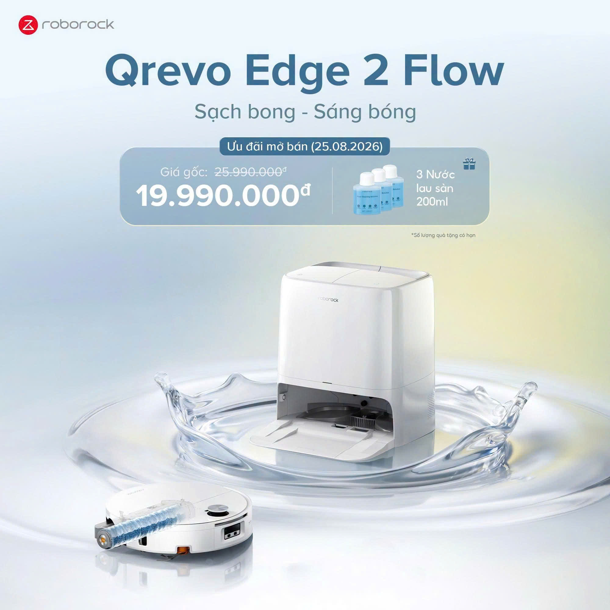 Robot hút bụi lau nhà Roborock Qrevo Edge2 Flow