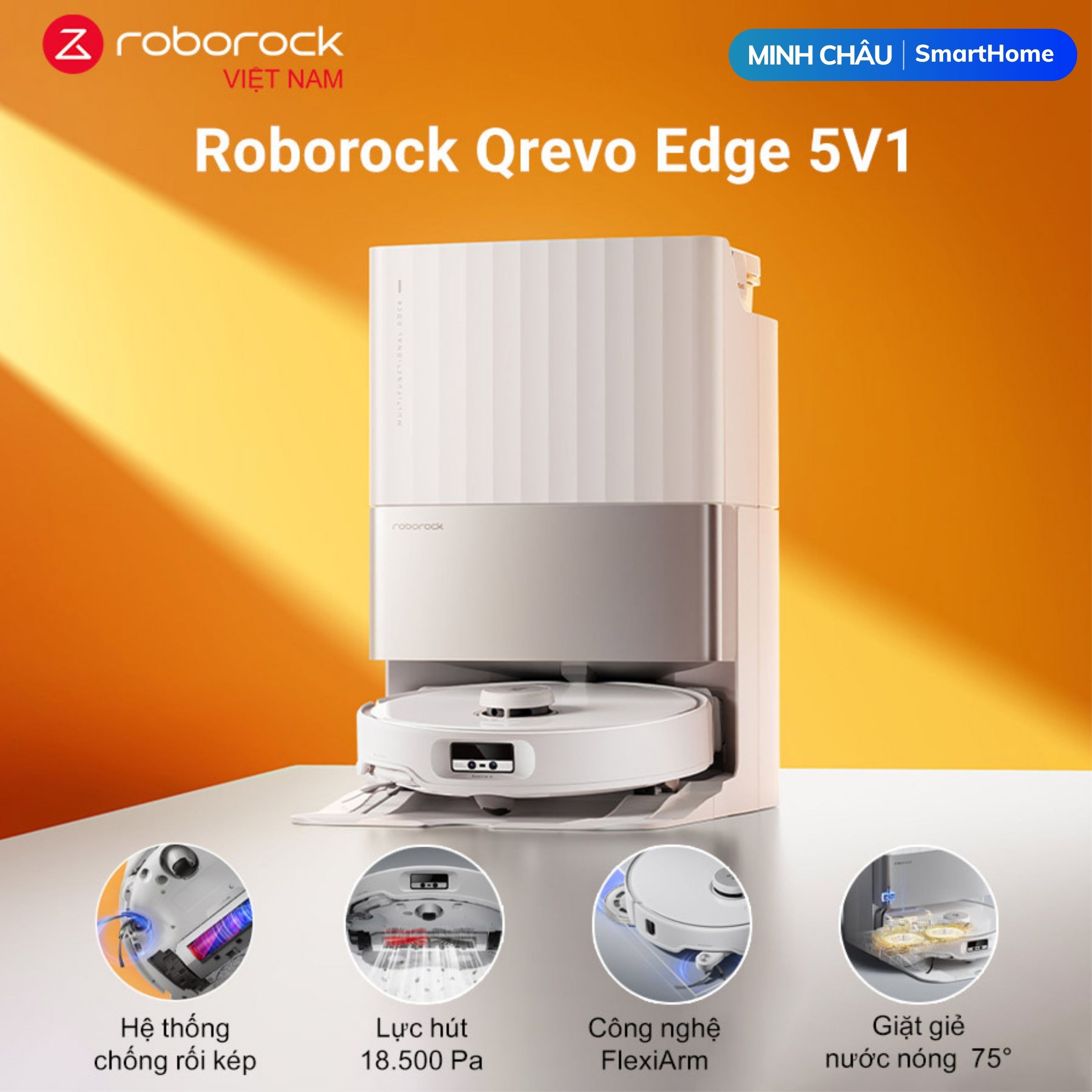 Robot hút bụi lau nhà Roborock Qrevo 5V1 - Bản Quốc tế