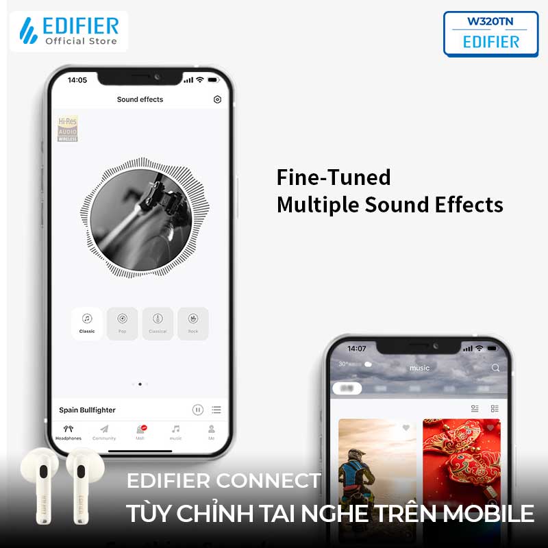 Kết nối tai nghe với ứng dụng Edifier Connect