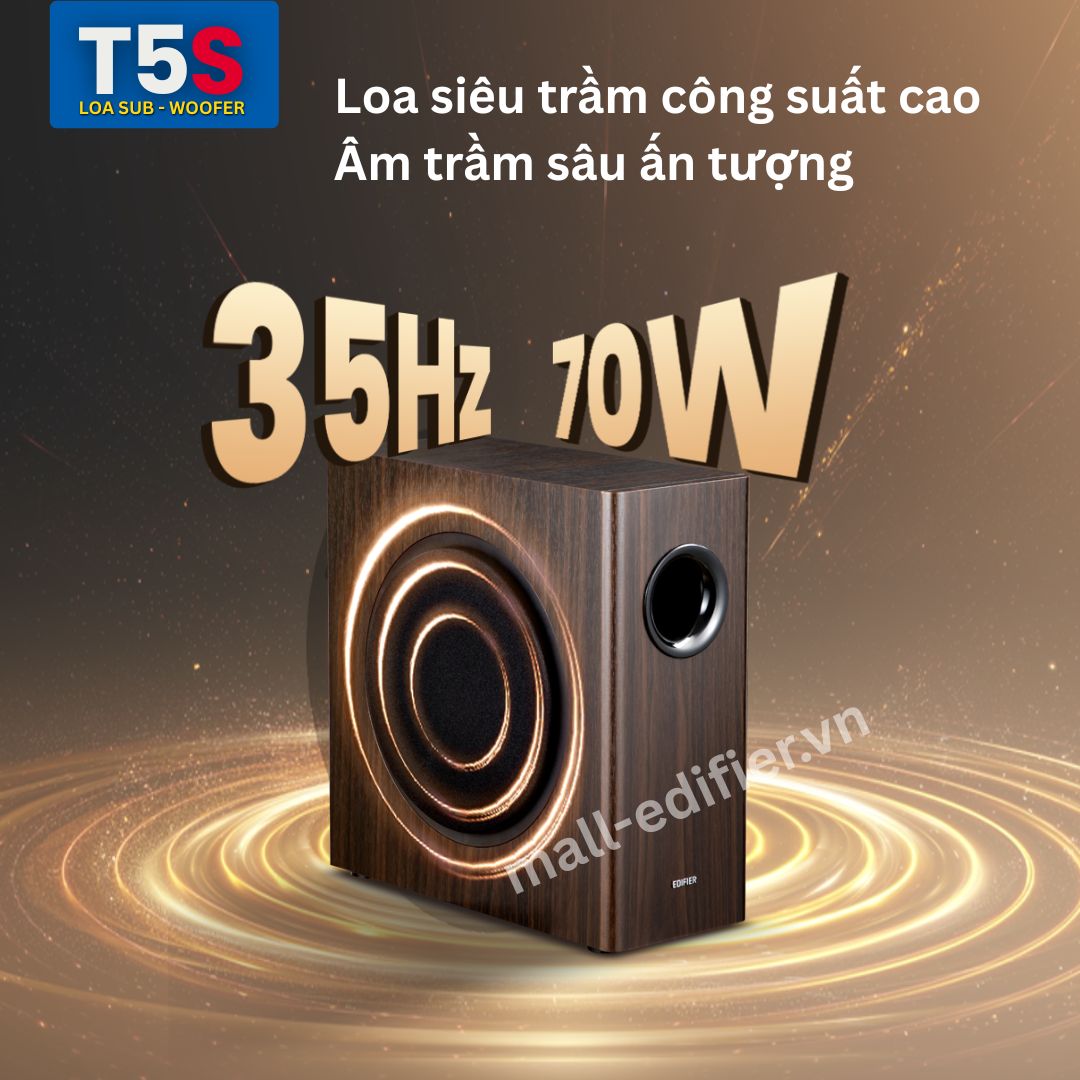 Công suất 70W, âm trầm mạnh mẽ