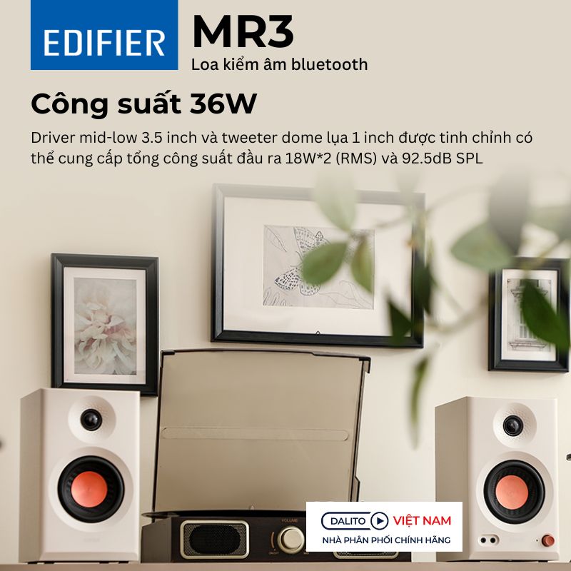 Edifier MR3 Âm thanh chi tiết, mạnh mẽ trong từng nốt nhạc