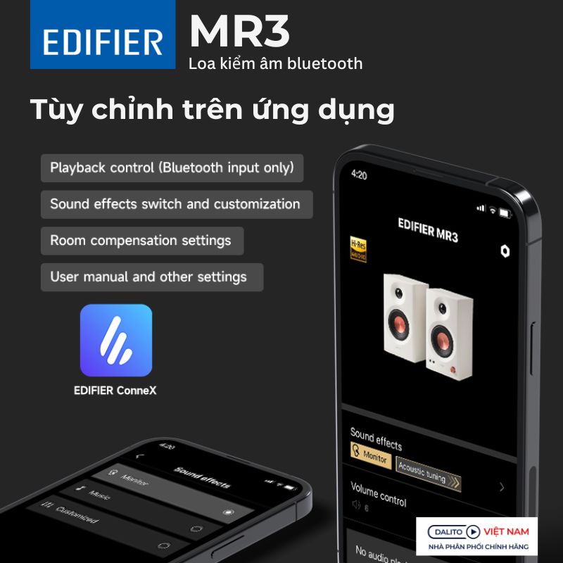 Giao diện ứng dụng kết nối bluetooth với loa Edifier MR4