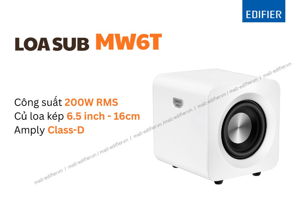 Loa sub Edifier MW6T trang bị củ loa kép 6.5 inch.