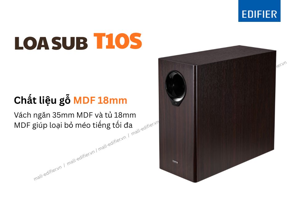 Loa sub Edifier T10s thiết kế thùng đứng.
