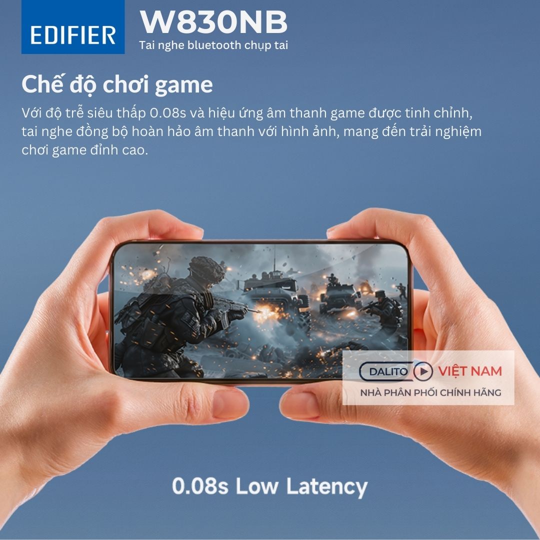 Chế độ chơi game thời gian thực của Edifier W830NB độ trễ chỉ 80ms