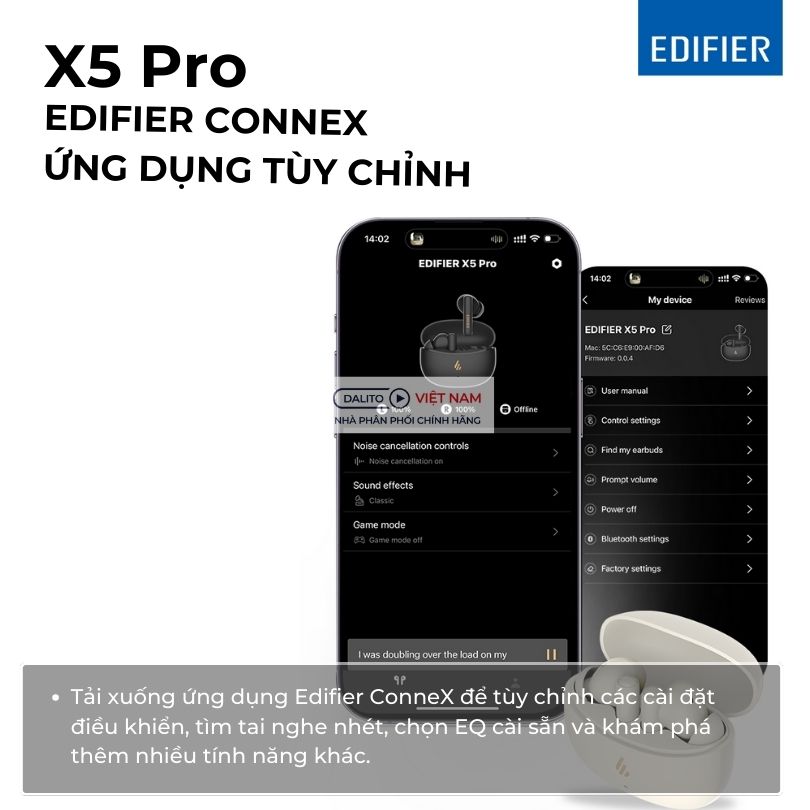 Ứng dụng tuỳ chỉnh Edifier Connex