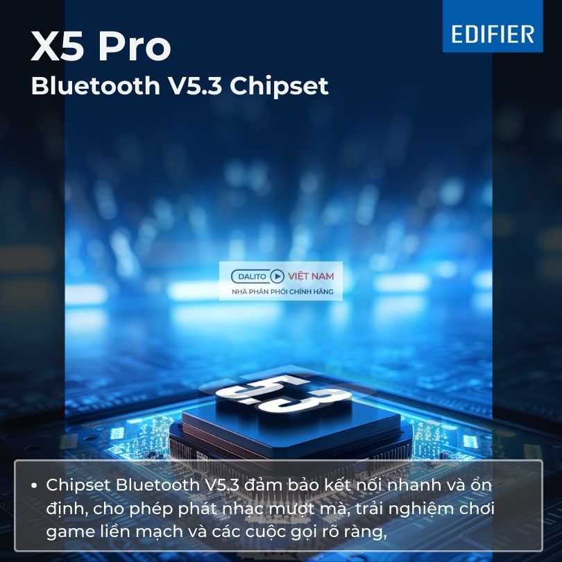 Edifier X5 Pro được trang bị công nghệ Bluetooth 5.3 mới nhất