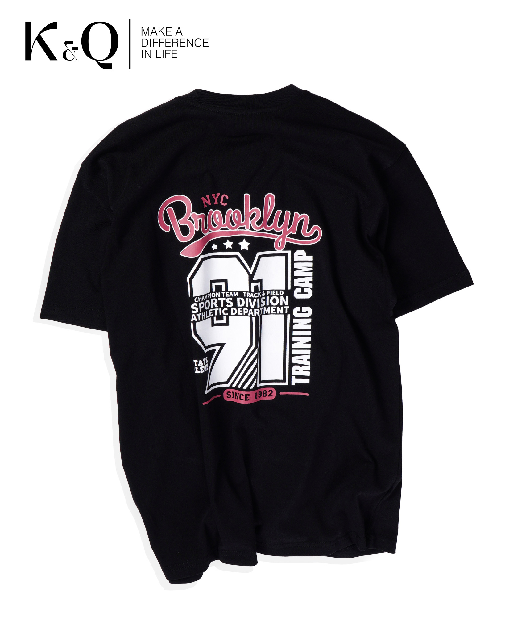 Áo thun cotton 100% Cao Cấp KQ STYLING Đen NYC