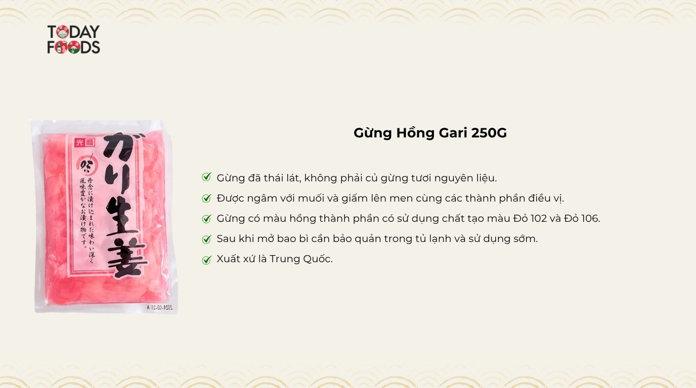 Đặc Điểm Gừng Hồng Gari 250G