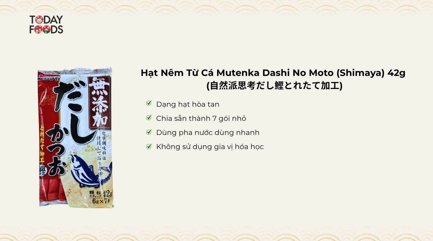 Đánh Giá Hạt Nêm Từ Cá Mutenka Dashi No Moto (Shimaya) 42g
