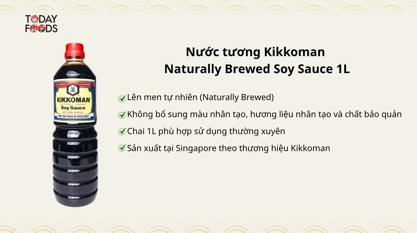 Đánh Giá Nước tương Kikkoman  Naturally Brewed Soy Sauce 1L
