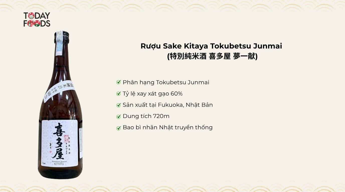Đánh giá Rượu Sake Kitaya Tokubetsu Junmai 