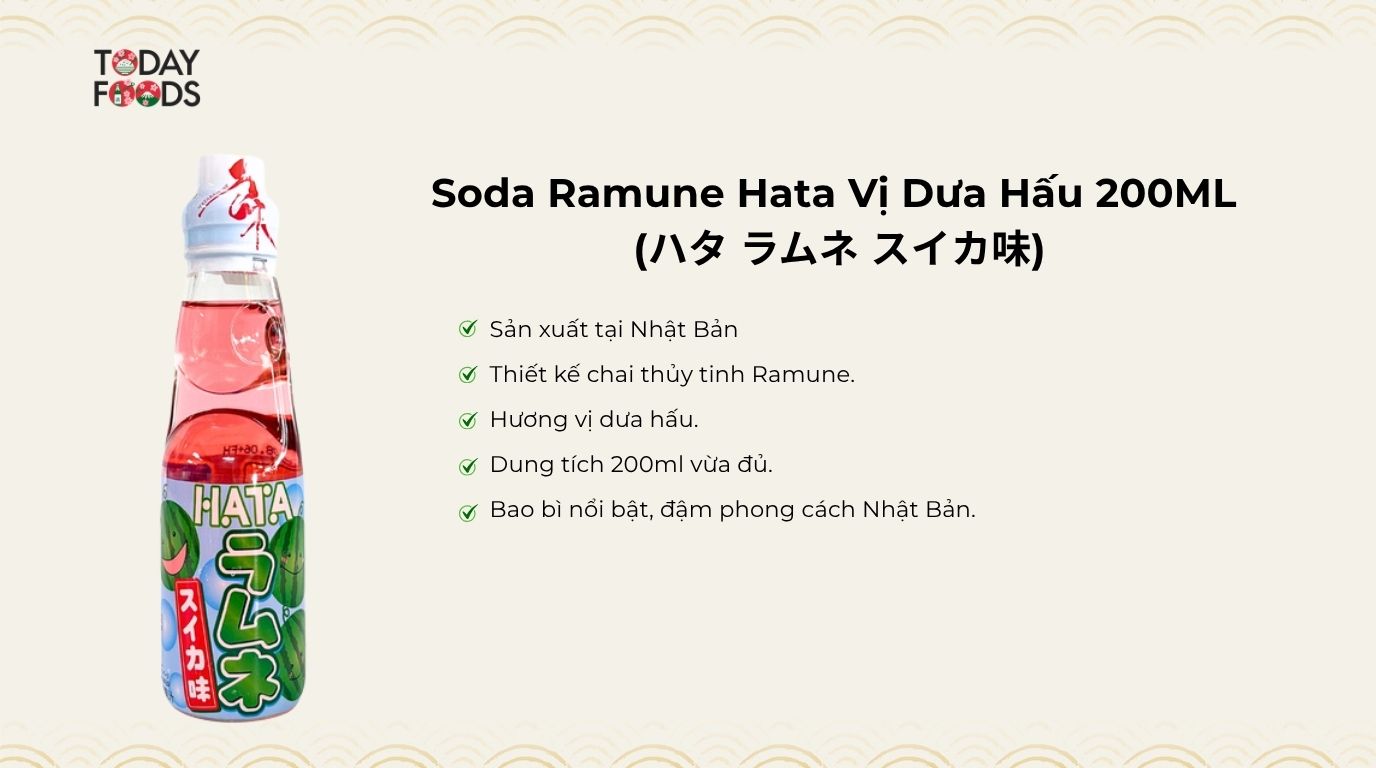 Đánh giá Soda Ramune Hata Vị Dưa Hấu 200ML