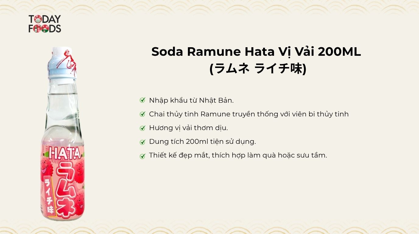Đánh giá Soda Ramune Hata Vị Vải 200ML