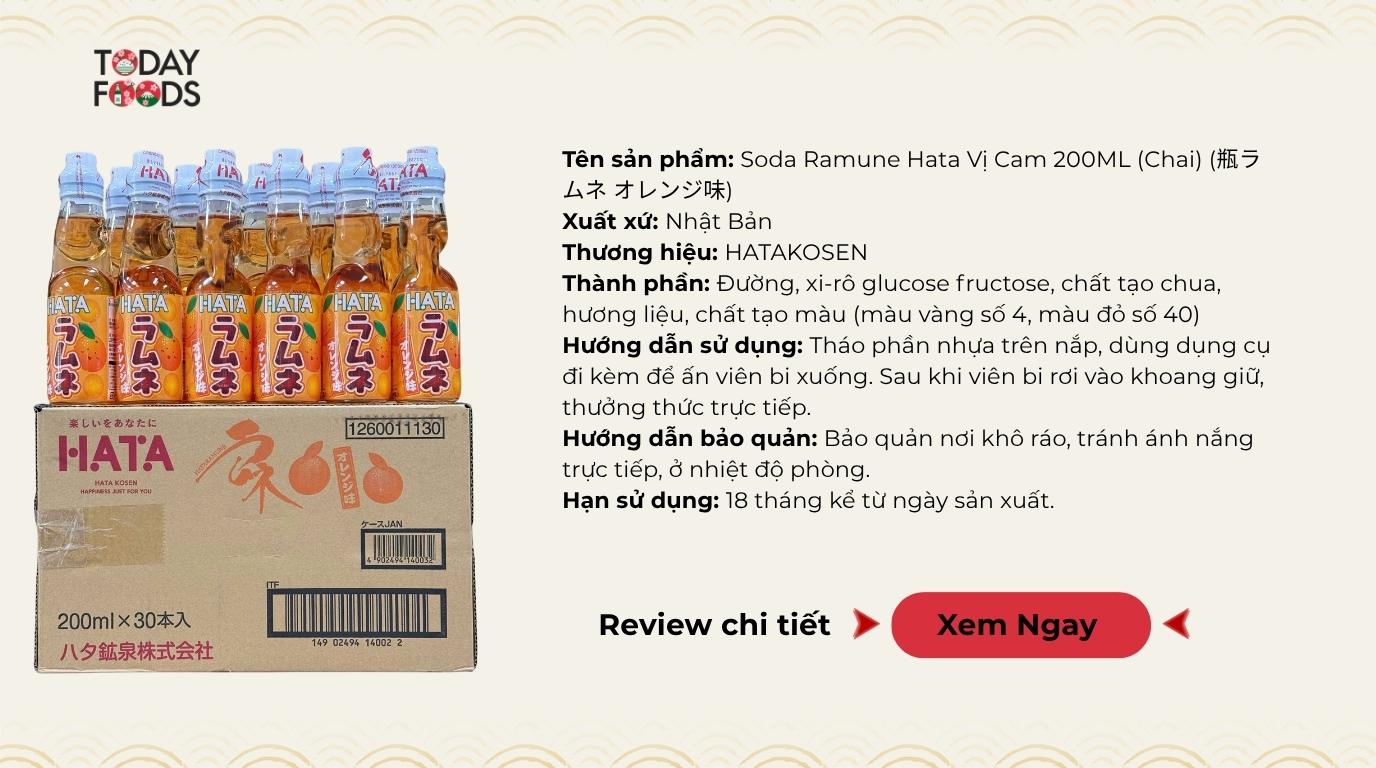 Đánh Giá Thùng Soda Ramune Hata Vị Cam 200ML