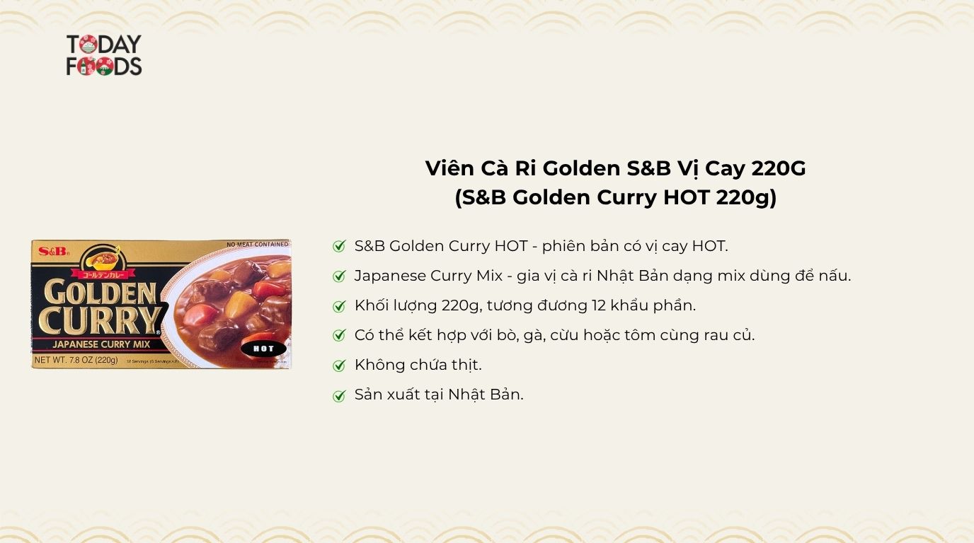 Đánh Giá Viên Cà Ri Golden S&B Vị Cay 220G