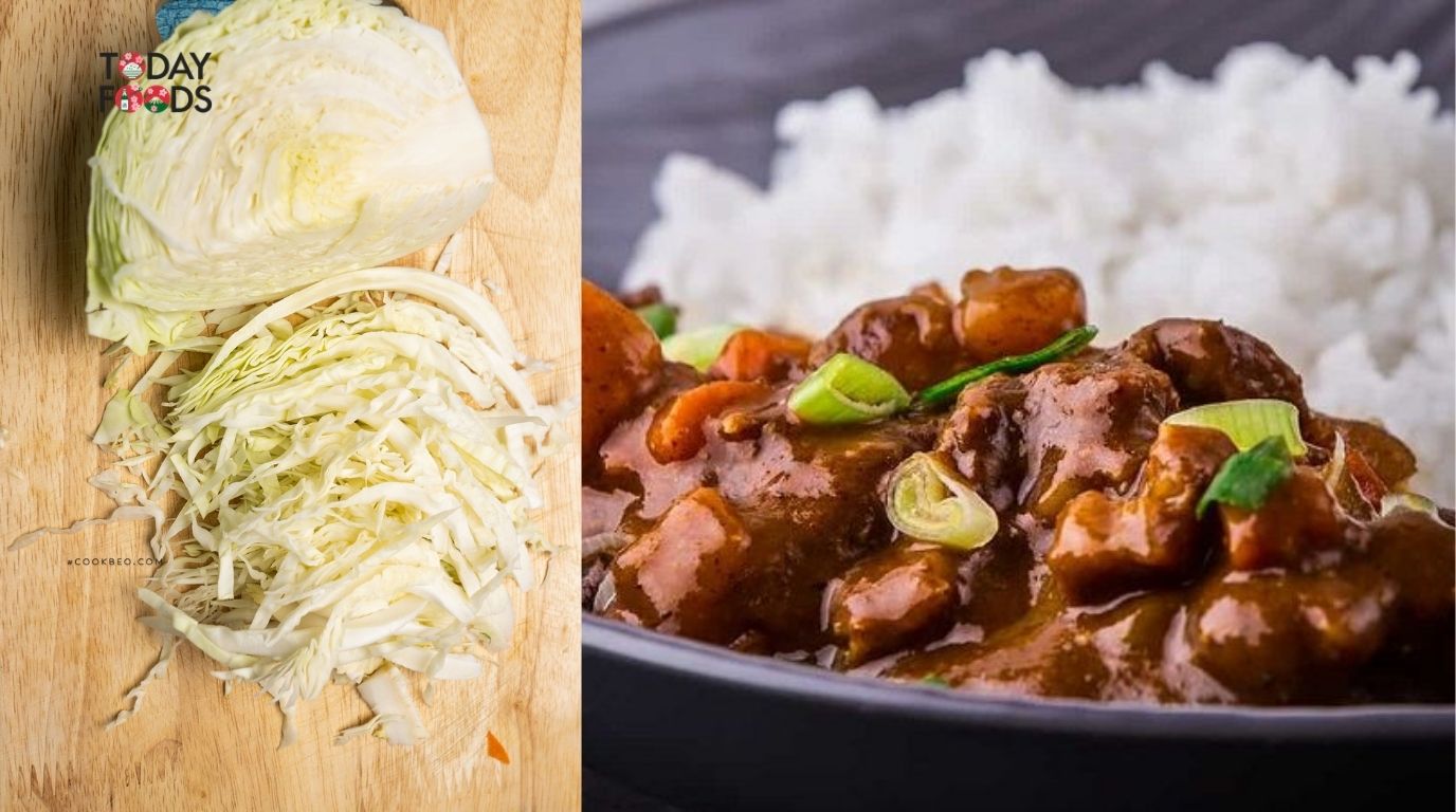 Bỏ Bắp cải thái sợi vào cà ri Nhật