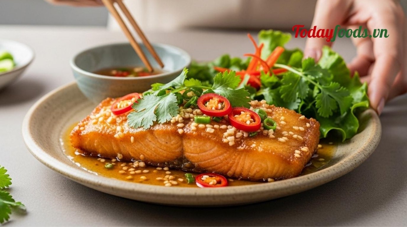 Cá hồi chiên nước mắm