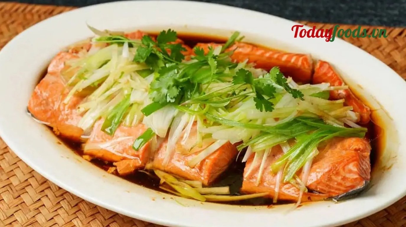 Cá hồi hấp xì dầu