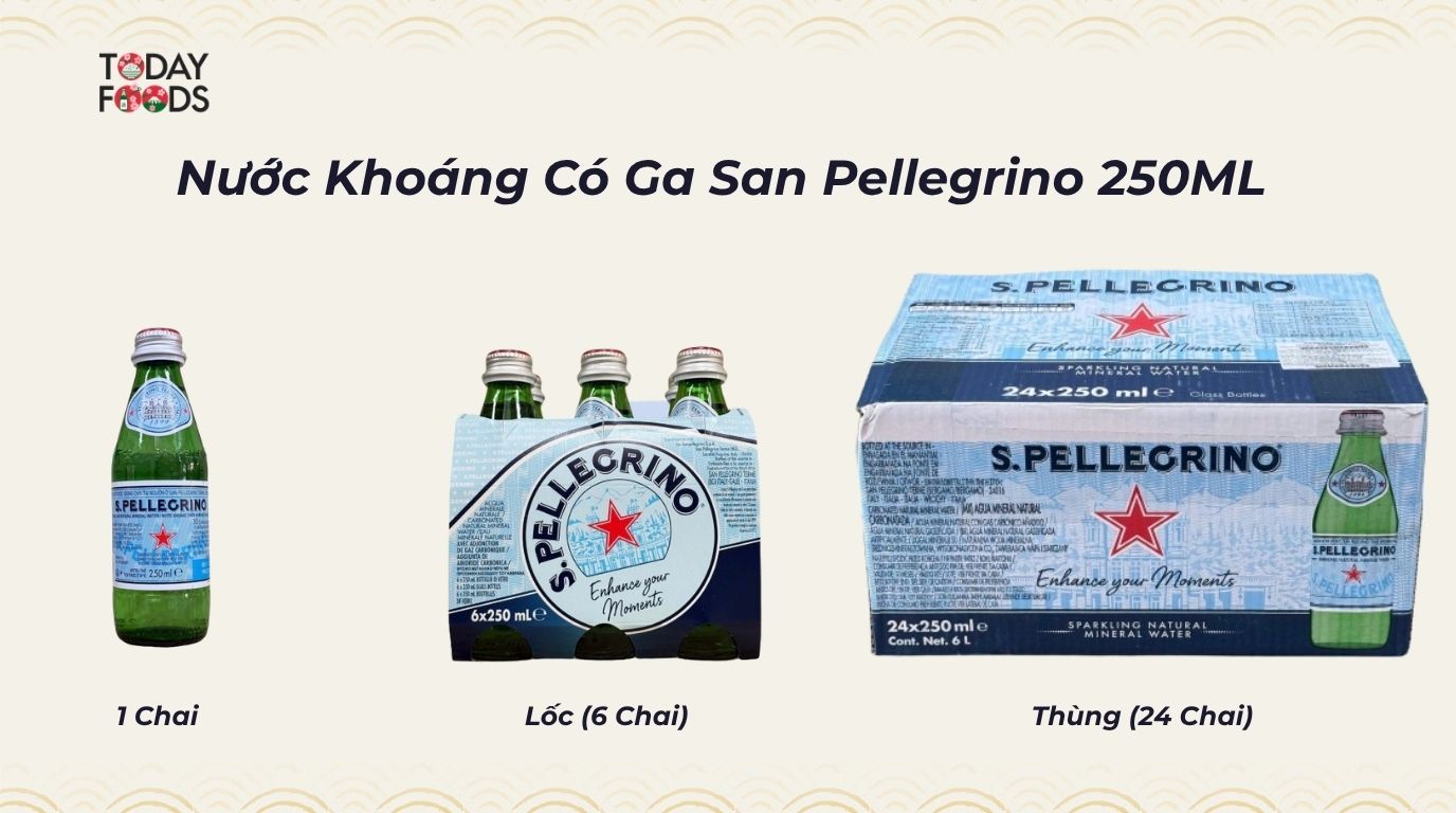 Các Quy Cách Nước Khoáng Có Ga Perrier Chai Thủy Tinh 250ml