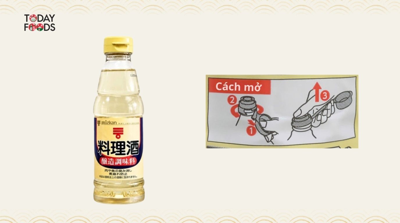 Cách mở nắp Rượu Nấu Ăn Mizkan Ryorishu 360ML