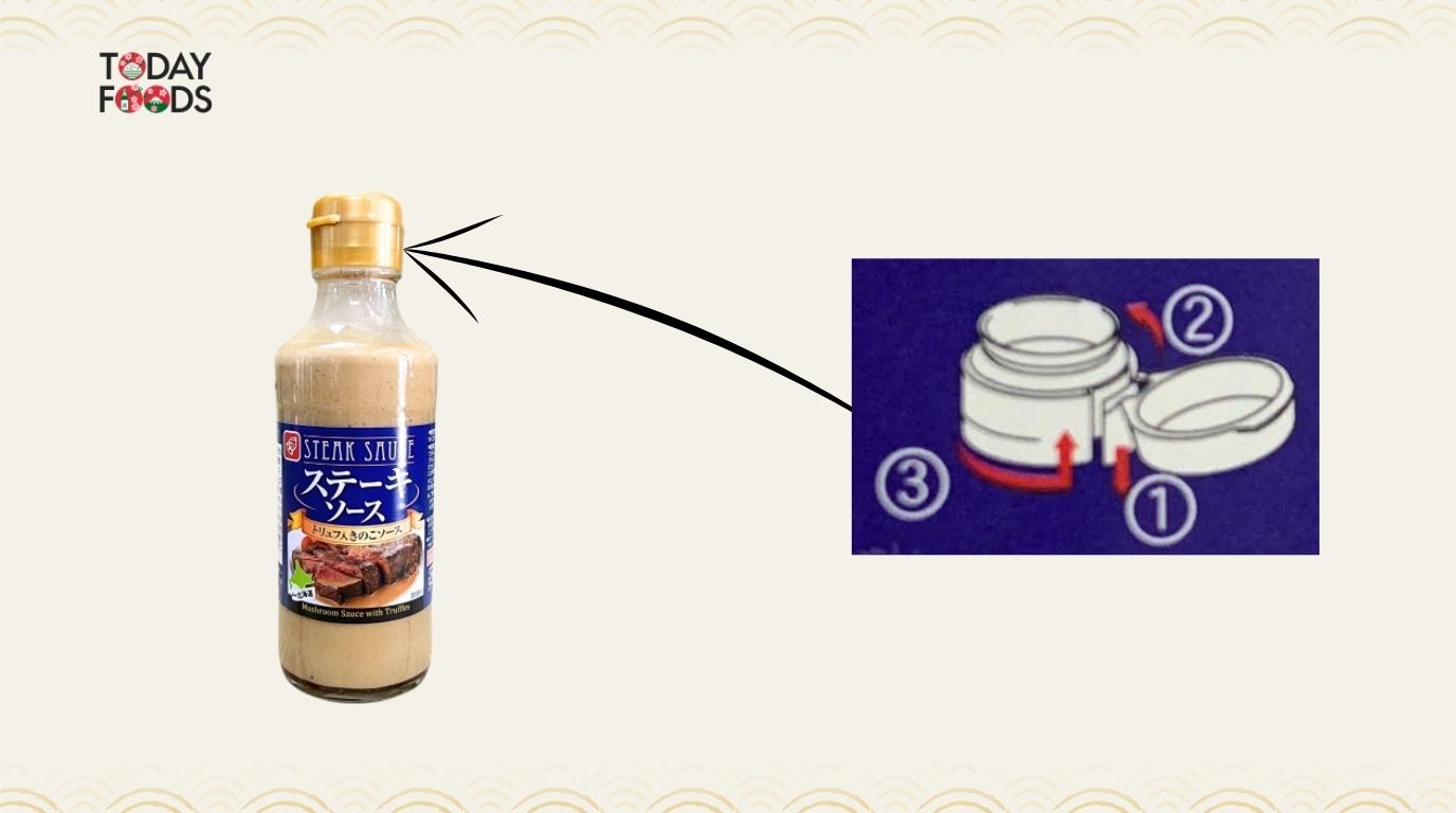 Cách mở nắp Sốt Steak Vị Nấm Trufle 205G