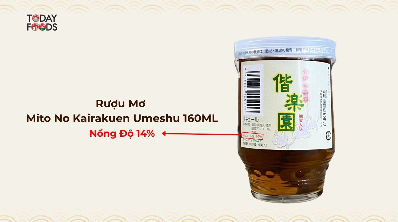 Cách Xem Nồng Độ Trên Rượu Mơ Mito No Kairakuen Umeshu 14% 160ML