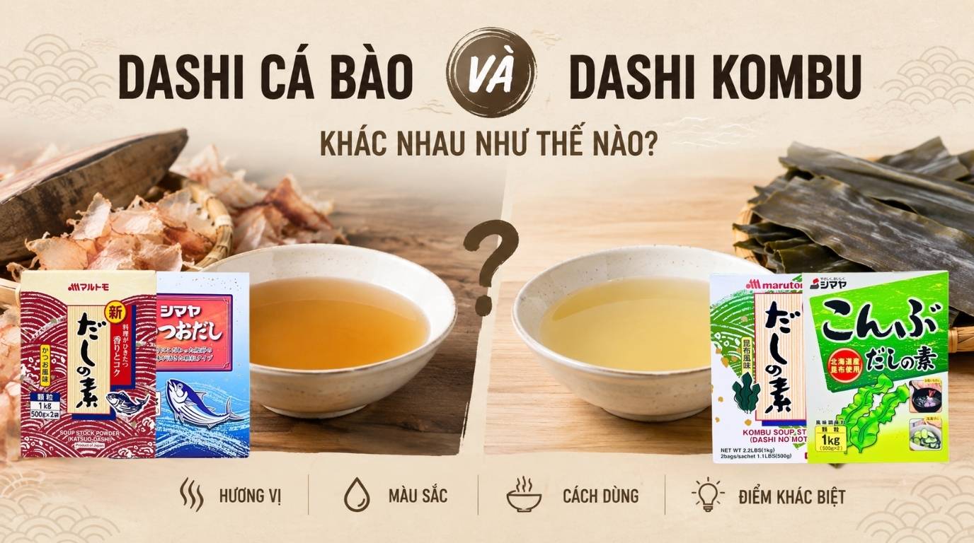 Dashi Cá Bào Và Dashi Kombu Khác Nhau Như Thế Nào