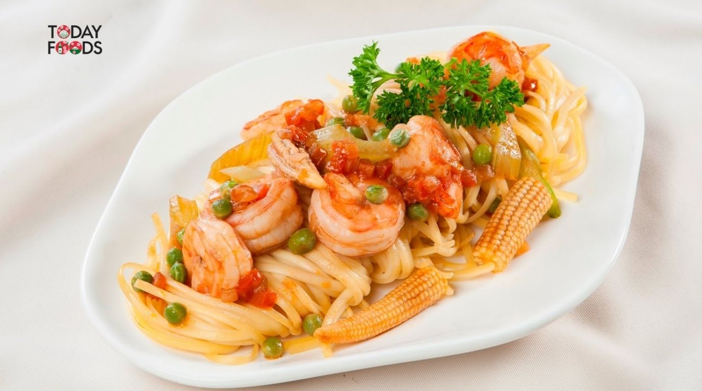 Linguine Tôm Tỏi Và Dầu Ô Liu Nấm Truffle