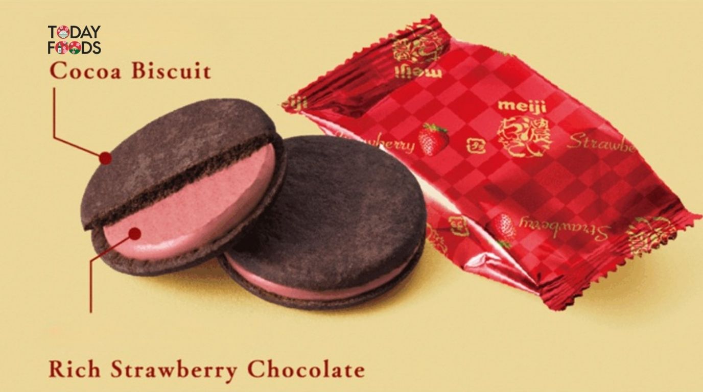Review Bánh Quy Socola Dâu Tây Meiji Rich 96G