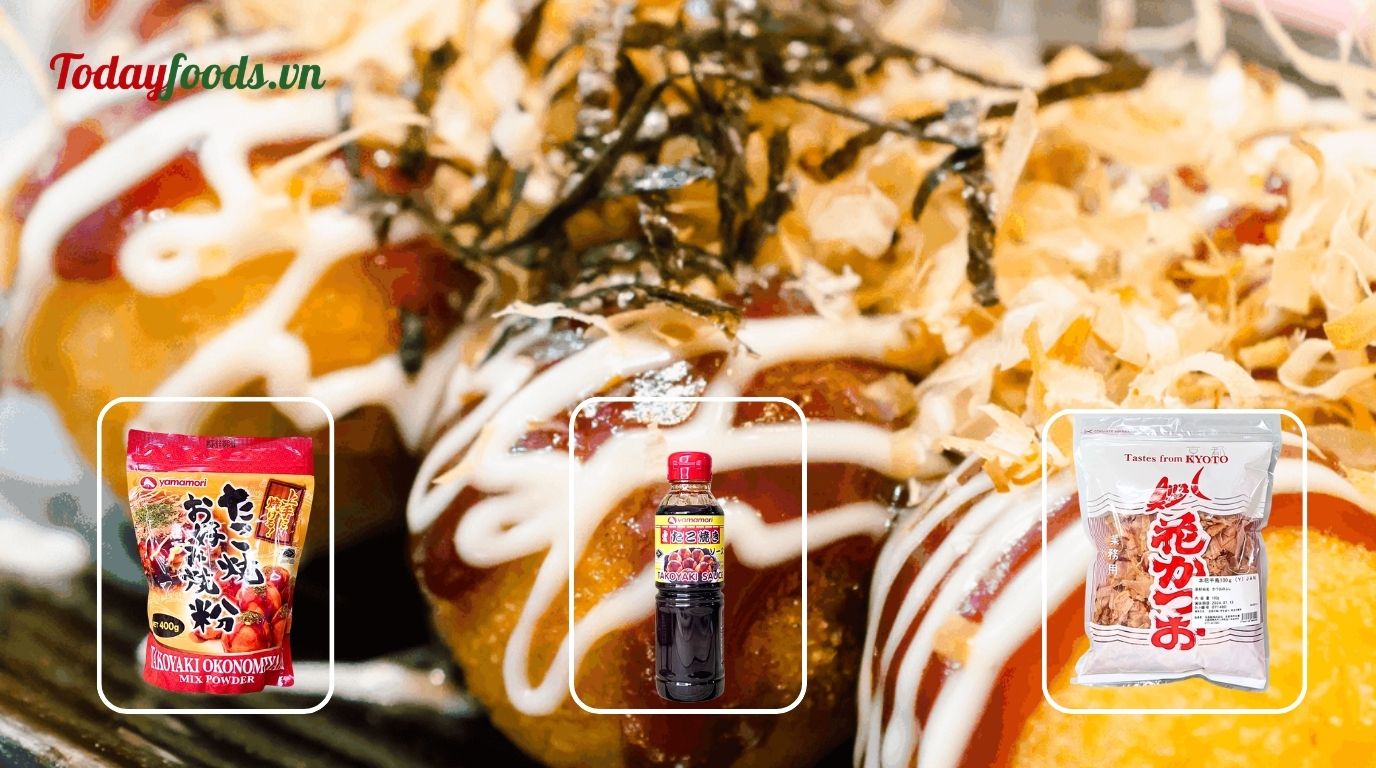 Review Combo 3 Món Nguyên Liệu Bánh Takoyaki (sốt 200ml + bột 400g + Cá bào 100g)