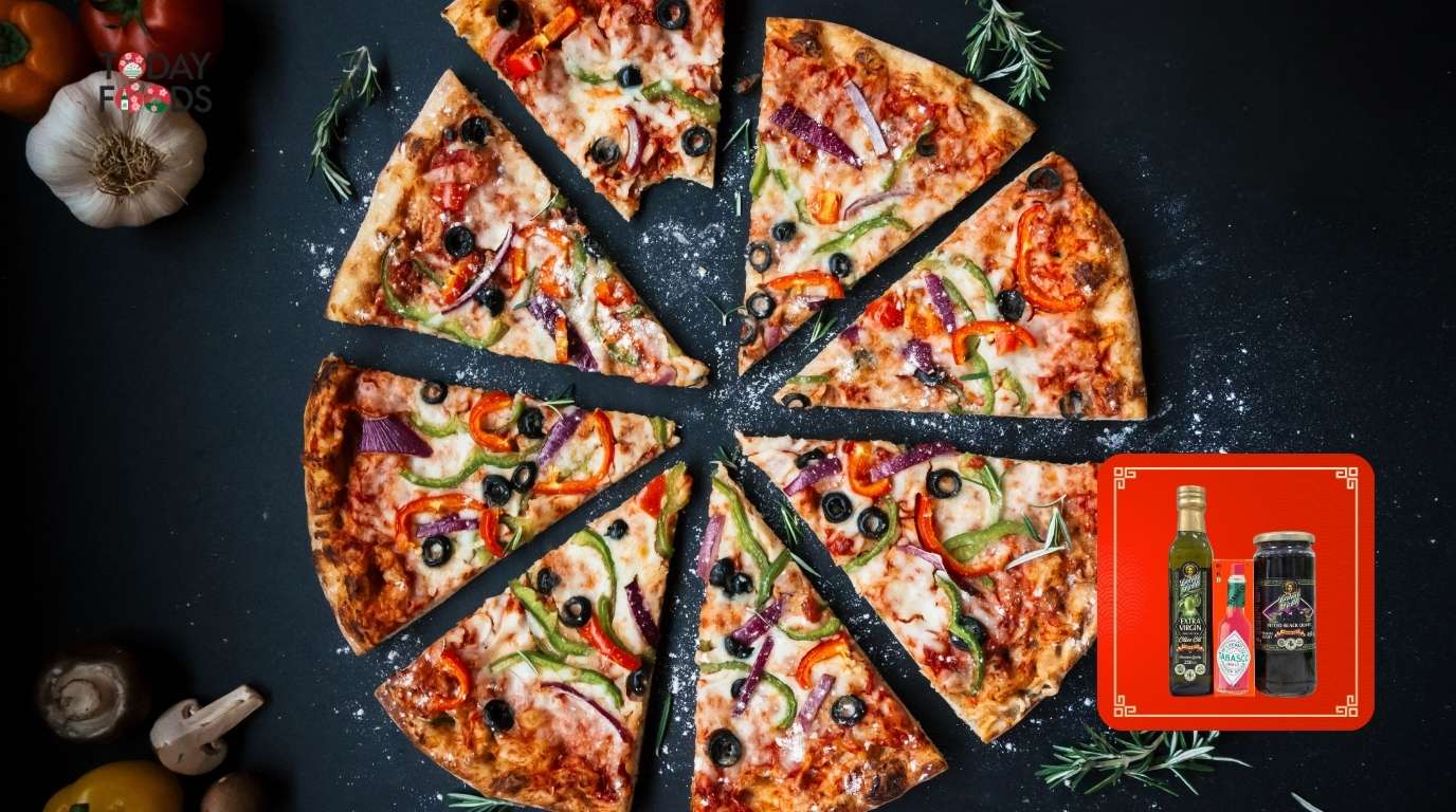 Review Combo Gia Vị Ăn Kèm Pizza & Pasta Với Bộ Gia Vị Tabasco, Oliu Extra Virgin, Oliu Đen